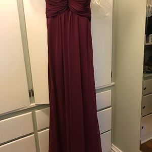 David’s Bridal LONG STRAPLESS CHIFFON DRESS F15555